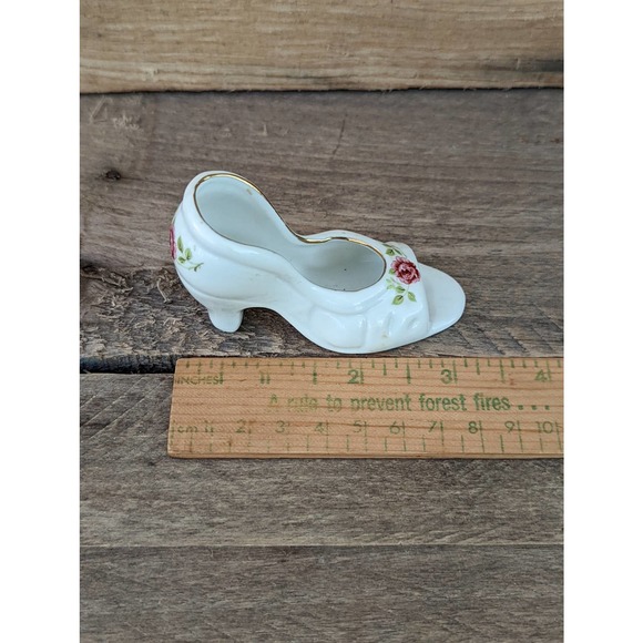 Vintage Rose Bud Porcelain Open Toe Shoe - Picture 8 of 8